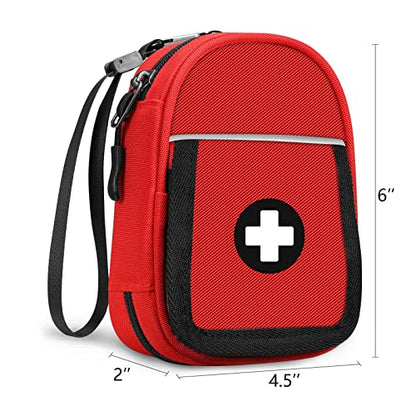 SITHON Insulated Medicine Carrying Case Bag - Small Travel Medication Organizer Emergency Medical Pouch Holds Auvi Q, Nasal Spray, Allergy Meds, Asthma Inhaler Case, Red - color: Red