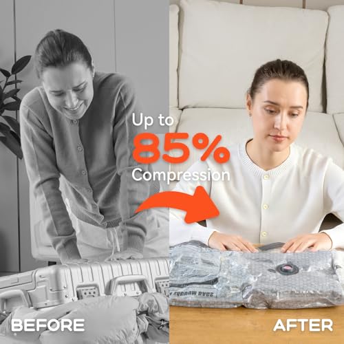 Vacuum Bags for Clothing with Rechargeable Air Pump, 10 Pack Vacuum Seal Bags for Travel, Space Saver Bags for Luggage and Suitcases, Compression Packing Bags in Multiple Travel Size - size: 10 Combo+Pump