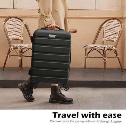 Coolife Luggage 3 Piece Set, Lightweight Durable Hardshell Suitcase set with 360° Spinner Wheels, TSA-approved Lock, Checked Family Travel Luggage sets, 20/24/28 Inch, Black - color: Black, size: 20in24in28in