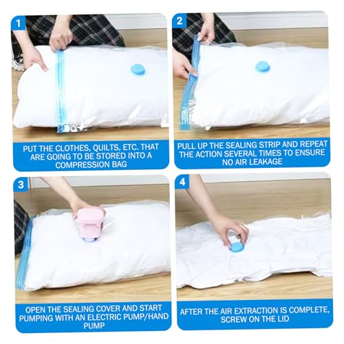 12Pcs Vacuum Travel Bags with Pump, Space Saver Bags for Clothes, Bedding & Travel, 4 Medium/Large/Extra Large Compression Bag Space Saver