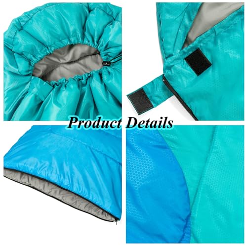 Sleeping Bag - 3 Seasons for Adults Kids Boys Girls Camping Hiking - Warm Cold Weather Lightweight Portable with Compression Bag for Backpacking in Spring, Summer, Fall and Winter - color: 3 lbs-Lake Blue