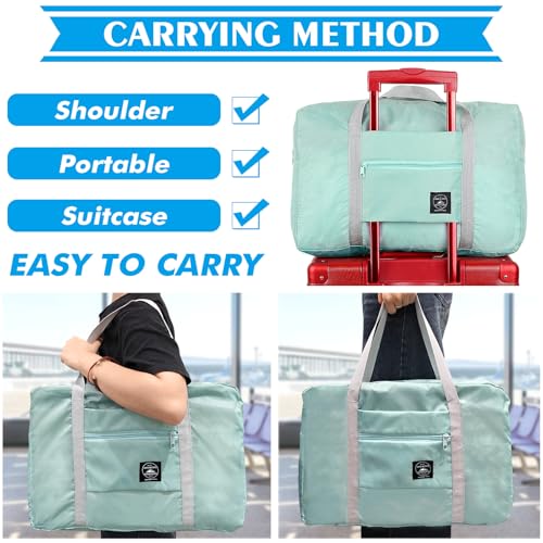 Travel Bag 36 Packes Carry on Luggage Foldable Duffel Bag Sports Gym Bag Weekender Overnight Bag Water Resistant Nylon Travel Duffel for Men Women - color: Green 36