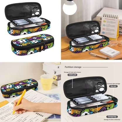 Kids Boys School Backpacks Set,Football Schoolbag Matching Combo for Preschool Primary, Lightweight Bookbag, Lunch Box Bundle and Pen Case Set - color: Football -1