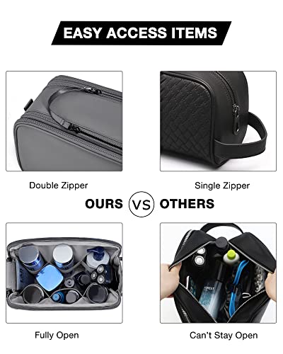 BAGSMART Toiletry Bag for Men, Travel Toiletry Organizer Dopp Kit Water-resistant Shaving Bag for Toiletries Accessories, Door Room Essentials,Grey-large - color: Grey, size: Large
