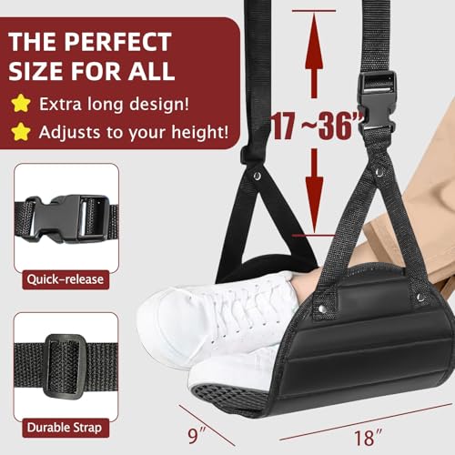 SZXYX Foot Hammock for Plane Travel (2 Pack), Memory Foam Airplane Foot Hammock Provides Foot Rest for Air Travel, Portable Airplane Travel Essentials & Long Flight Must Haves