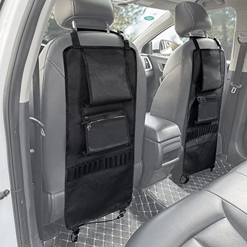 MYDAYS 2 Pack Seat Back Gun Rack, Camo Front Seat Organizer With Bullet Pocket Vehicle Holder for Hunting Rifles/Shotguns - color: Black3