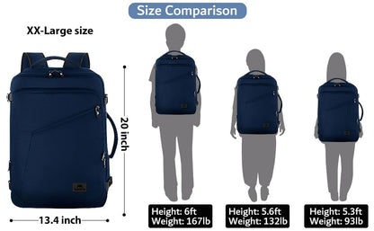 MATEIN Extra Large Mens Travel Backpack Carry on, Expandable Traveling Backpack for Men Airline Approved, Water Resistant Business Casual Daypack, Traveler Gift, Blue - color: Blue, size: XX-Large