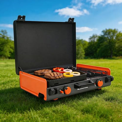 Replacement Grill Lid for Blackstone Adventure Ready 12 x 14 Side Burner and 20 x 14 2 Burner Camping Griddle, Heavy Duty Hood Cover with Reinforced Hinges, Griddle Lid for Blackstone Camping Griddle - size: Griddle lid