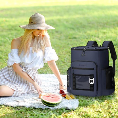 Hulongo Cooler Backpack, 30L Insulated Leakproof Soft Cooler Bag for 52 Cans, Lightweight Backpack for Beach, Picnic, Camping, Hiking, Fishing and Travel - color: Dark Blue