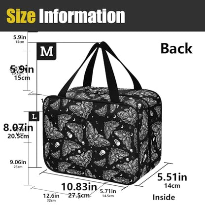 MNSRUU Hanging Toiletry Bags for Women Travel, Gothic Moth Skull Moon Esoteric Toiletry Organizer Portable Travel Toiletry Bags Clear Wash Bags Makeup Bag Cosmetic Bag - color: Skulls 185