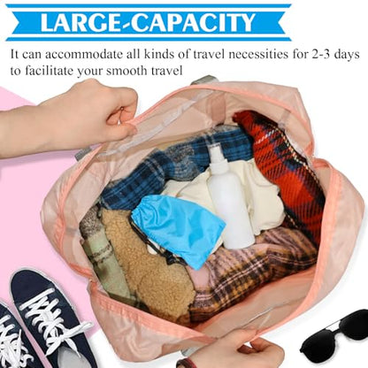 Travel Bag 36 Packes Carry on Luggage Foldable Duffel Bag Sports Gym Bag Weekender Overnight Bag Water Resistant Nylon Travel Duffel for Men Women - color: 12Pink 12Blue 12Red