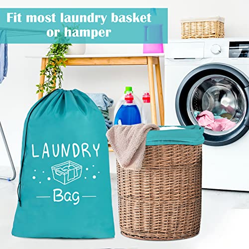 Sylfairy 2 Pack Extra Large Travel Laundry Bag, Dirty Clothes Organizer with Drawstring,Heavy Duty Travel Laundry Bags,Easy Fit a Laundry Hamper Travel Essentials - color: Grey+Blue