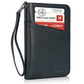 Polare Full Grain Leather Passport Holder Cover Case for Men and Women RFID Blocking Family Travel Wallet Holds 6 Passports - color: Black