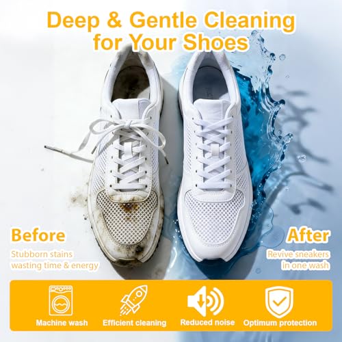 Shoe Washing Machine Bag – Reusable Laundry Shoe Bag for Sneakers, Running Shoes & White Shoes, Helps Protect Against Deformation, Scratches & Washer Damage (Grey 2pcs) - color: Grey 2pcs