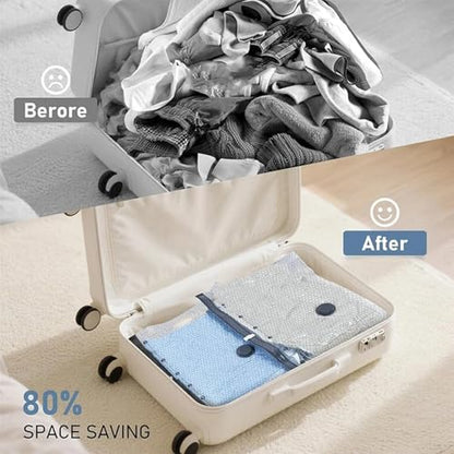 Whimsyard Vacuum Travel Bags, X7 Cordless Travel Vacuum Bag Set, Vacuums Seal Bags for Clothing Travels, Vacuum Bags for TravelS with Rechargeable Air Pump, Perfect for Carry-On Suitcases(15pcs)