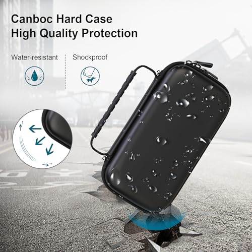 Canboc Carrying Case for Ceptics Universal Travel Adapter Kit, World Travel Adapter Kit Box with Removable Shoulder Strap, Zipper Mesh Bag fit USB Cable, Black (Case Only) - color: Black+Black