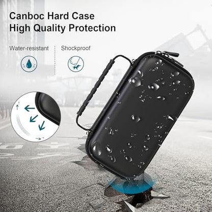 Canboc Carrying Case for Ceptics Universal Travel Adapter Kit, World Travel Adapter Kit Box with Removable Shoulder Strap, Zipper Mesh Bag fit USB Cable, Black (Case Only) - color: Black+Black