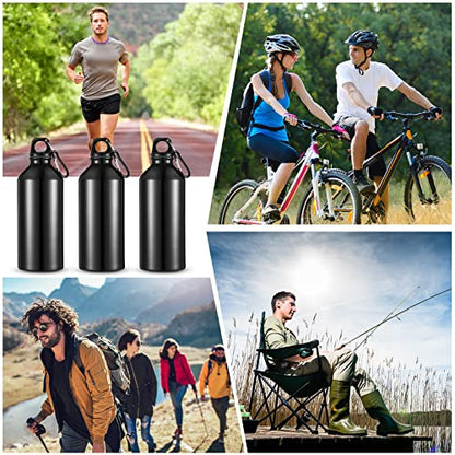 CHENGU Aluminum Water Bottle 20 oz Reusable Bottles Lightweight Leak Proof Aluminum Sports Travel Bottles with Twist Cap Buckle for Gym, Hiking, Cycling, Camping, Fishing - color: Black