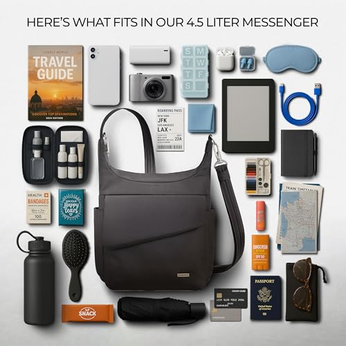 Travelon Anti-Theft Classic Messenger Bag - color: Black