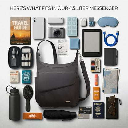 Travelon Anti-Theft Classic Messenger Bag - color: Black