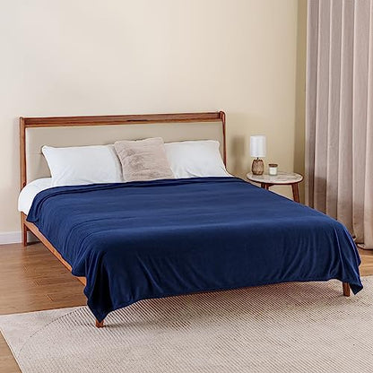 Berkshire Blanket Microfleece Twin Size Bed Blanket Navy,Lightweight Soft Breathable Plush Micro Fleece Blanket for Bed Couch Sofa,60x92 Inches - color: Navy, size: Twin/Twin XL