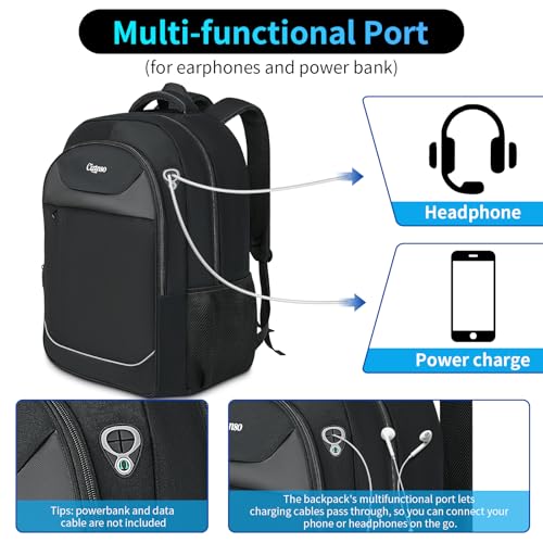 Travel Backpack, Anti Theft Durable Men Laptop Backpack with USB Port & organizer, Water Resistant Computer Bookbag,Carry on Luggage for Men Fits 15.6 Inch Tablet - Black - size: Small