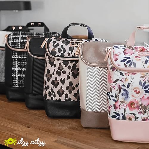 Itzy Ritzy Insulated Bottle Bag – Keeps Bottles Warm or Cool - Holds 3 Bottles and Features Interior Pocket For Ice Pack (Not Included), Jetsetter - color: Jetsetter