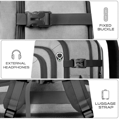 Extra Large Travel Backpack, Carry on Luggage Backpack TSA 18.4 inch Laptop Bag Flight Approved, Lightweight Business Luggage Bag, Travel Gifts for Men, Black - color: Grey, size: XX-Large