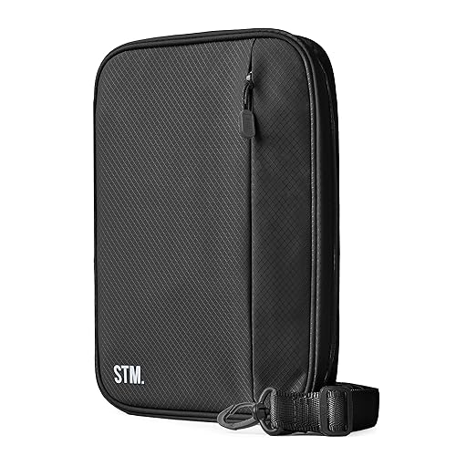 Scribbles That Matter - A5 Pencil Case Pouch + Journal Organizer - Large capacity Kawaii Pencil Pouch, Pen Case, Marker Case, Storage Journal Pouch Zippered Pocket Adjustable Shoulder Strap (7 x 10) - color: Black, size: A5 (V2)