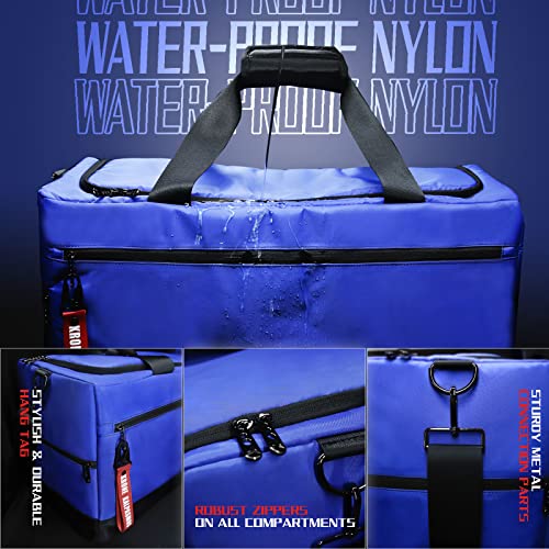 Sneaker Bag for Travel/Sneakerhead gift/Outdoor Sports Bag/Gym Bag /, A Multi-functional Travel Duffel Bag with 3 Adjustable Dividers, & Shoulder Strap,Made of Nylon, by Krone Kalpasmos-classic - color: Blue