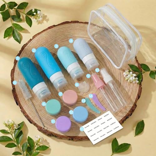 vodvob 16 Pack Travel Bottles Set for Toiletries, TSA Approved Travel Containers Leak Proof Silicone Squeezable Travel Accessories 2oz 3oz for Shampoo Conditioner Lotion Body Wash (BPA Free) (blue) - color: blue