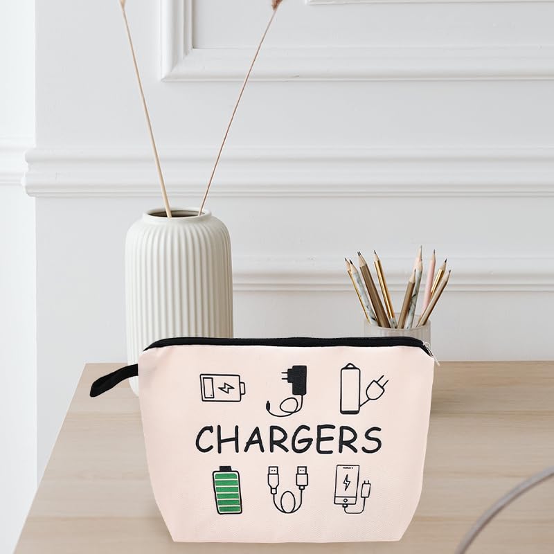 ShiQiao Spl Charging Cable Organizer Bag Chargers Organizer Bag for Travel Backpack with Zipper Toiletry Pouch Gifts for Friends Daughter Son Bday Birthday Gifts Chargers Makeup Cosmetic Bags - style: Chargers
