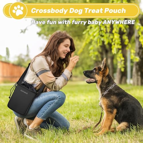 6 Set Dog Travel Bag, Large Pet Travel Kit for Supplies Includes 2 Food Containers, 1 Pet Organizer for Dogs, 2 Collapsible Bowls, 1 Treat Pouch, Dog Weekend Overnight Bag Luggage, Black - color: Black