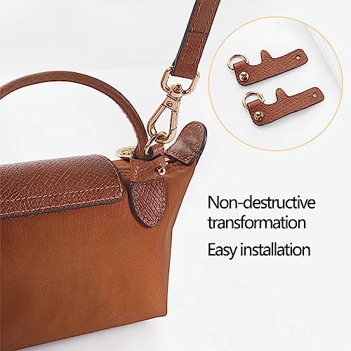 Chispee Leather Shoulder Strap Replacement Set, Adjustable Purse Strap Extender for Crossbody Bag Conversion - color: Brown Silver--b
