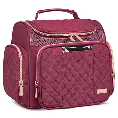 Large Toiletry Bag for Women Men,Bathroom Bag,Water Resistant Shower Bag,Makeup Bag,Toiletry Bags for Traveling,Hanging Toiletry Bag with Transparent Waterproof Phone Pocket (Wine Red) - color: Wine Red