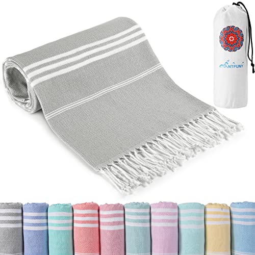 Turkish Beach Towels Quick Dry Sand Free Soft Absorbent Extra Large Xl Big Blanket Adult Oversized Bath Pool Swim Towel Lightweight Thin Fast Drying Compact No Sand Packable Vacation Essentials - color: Thinner Grey, size: 72 x 36 inch