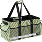 Upgrade Extra Large Utility Tote Bag with Reflective Strip, Standing Reusable Grocery Bags with Hard Bottom, Collapsible Utility Tote with Handles for Shopping, Beach, Picnics, Car, Twill Green - color: Twill Green
