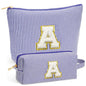 Teacher Christmas Gifts for Women - Teacher Appreciation Gifts, 2025 Xmas Birthday Gift for Teachers, Initial Makeup Bag for Teachers, Blue Letter A - color: Blue, style: A'