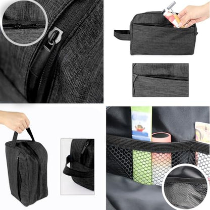 Travel Toiletry Bag - Durable Waterproof Material with Multi-Compartment Organization, Compact Size, Lightweight Portable Hanging Dopp Kit for Toiletries & Travel Accessories (black)