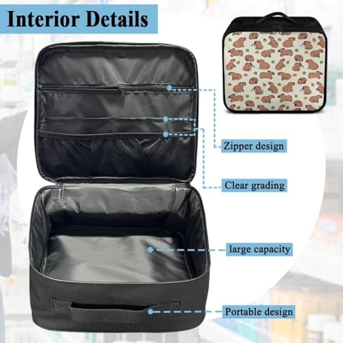 Empty First Aid Kit Capybara Theme Large Capacity First Responder Bag for Family Camping Trips and Car Safety Storage Includes Water-Resistant Lining Soft Interior Washable Exterior - color: Capybara