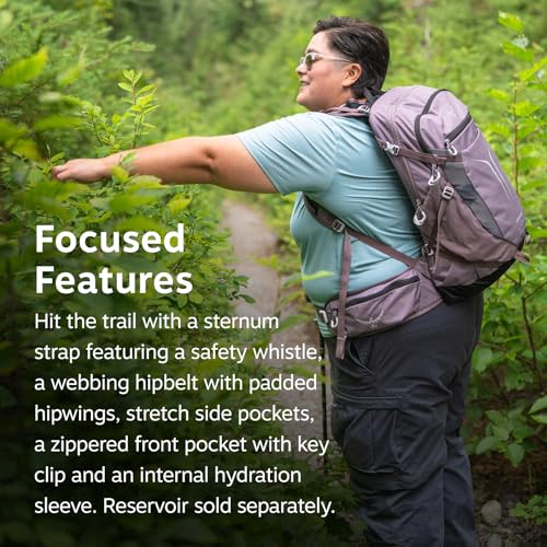 Osprey Sportlite 25L Lightweight Hiking Backpack for Men and Women - Everyday Hiking Bag - Travel Daypack, Extended Fit - color: Graphite Purple, style: 25l - Extended Fit