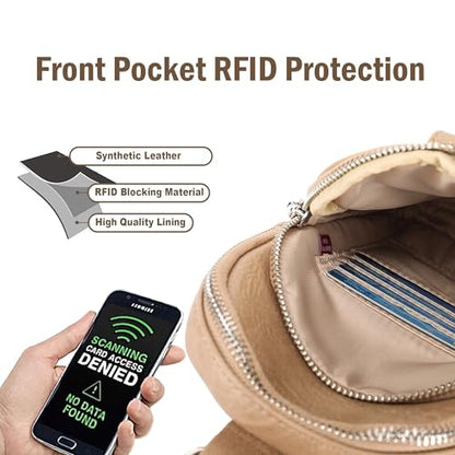 INICAT Anti Theft Crossbody Bags for Women Travel Small Sling Bag Fanny Packs Cross Body Purses Everyday - color: Classic Khaki, size: Large