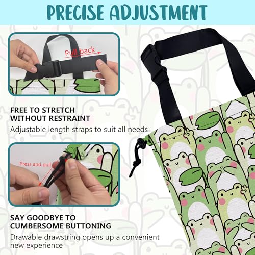 Car Garbage Bag Cute Cartoon Frogs Drawstring Car Trash Bag Hanging for Back Seat with Adjustable Buckle Canvas Vehicle Trash Can Easy-to-Install - color: Cute Cartoon Frogs