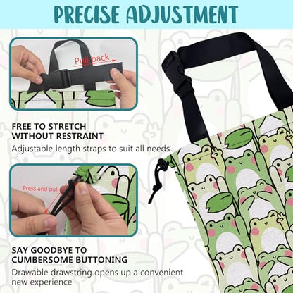 Car Garbage Bag Cute Cartoon Frogs Drawstring Car Trash Bag Hanging for Back Seat with Adjustable Buckle Canvas Vehicle Trash Can Easy-to-Install - color: Cute Cartoon Frogs