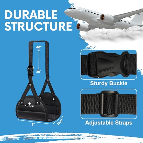Adjustable Foot Hammock for Plane Travel – Airplane Foot Rest for Long Flight – Leg Hammock for Long Travel, Desk Leg Foot Hammock for Office - Airplane Essentials Accessories