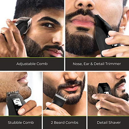 Remington All-in-One Grooming Kit, Lithium Powered, 8 Piece Set with Trimmer, Men's Shaver, Clippers, Beard and Stubble Combs, PG6025, Black - size: 8-piece set