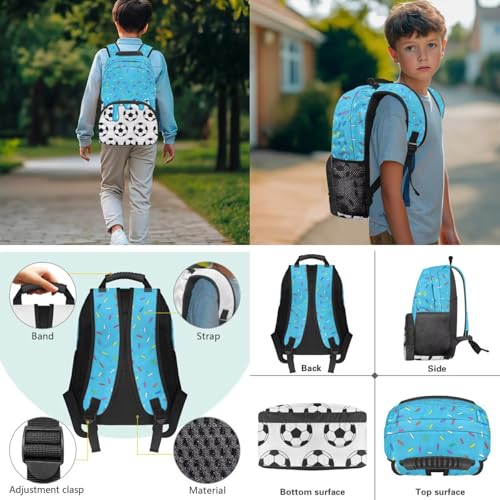 Kids Football Backpack Set for Boys, School Bookbag and Pencil Case Bundle,Preschool Primary School Backpacks with Lunch Box and Pencil Case for Back to School Supplies - color: Football -3