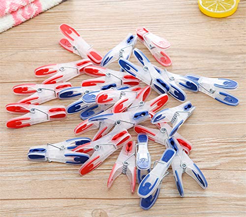 Strong Non-Slip Wide Open Plastic Clothes Clips for Drying Clothing Clamps Sturdy Travel Clothespins 24 Pack - color: 24pcs (2.75inch) Clear Plastic Clothespins
