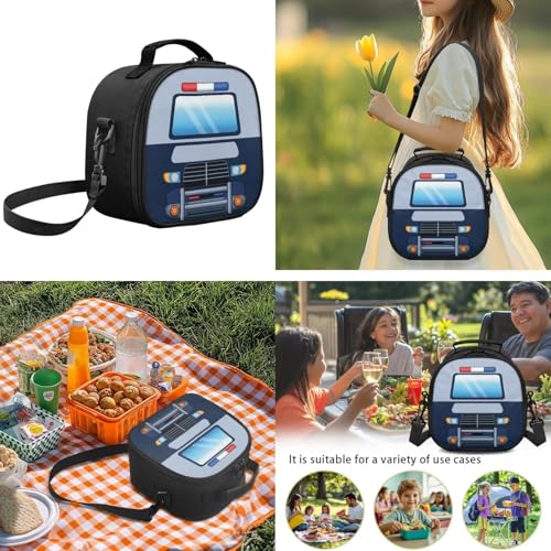 Kids Boys School Backpacks Set,Police Car Schoolbag Matching Combo for Preschool Primary, Lightweight Bookbag, Lunch Box Bundle and Pen Case Set - color: Police Car