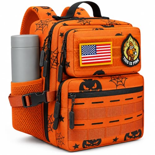 9L Mini Tactical Backpack for Men Women,Small Military Tactical Backpack for Gym,Hiking,Camping,Cycling (Halloween Phantom) - color: Halloween Phantom
